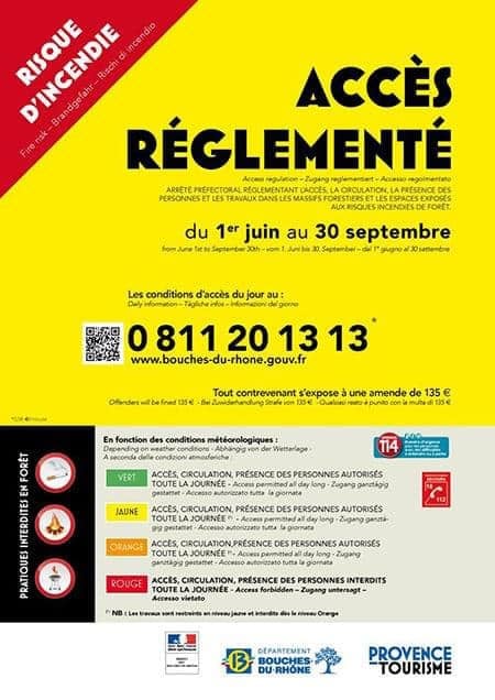 Accès réglementé aux massifs et collines de La Barben 1er juin au 30 septembre