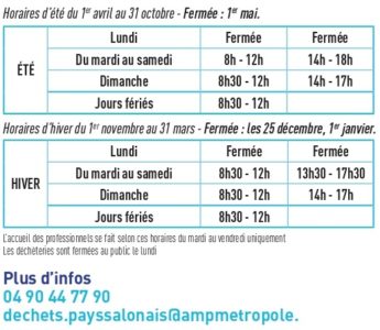 Horaires de la déchetterie de Pelissanne