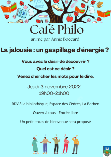 CAFÉ PHILO JEUDI 3 NOVEMBRE