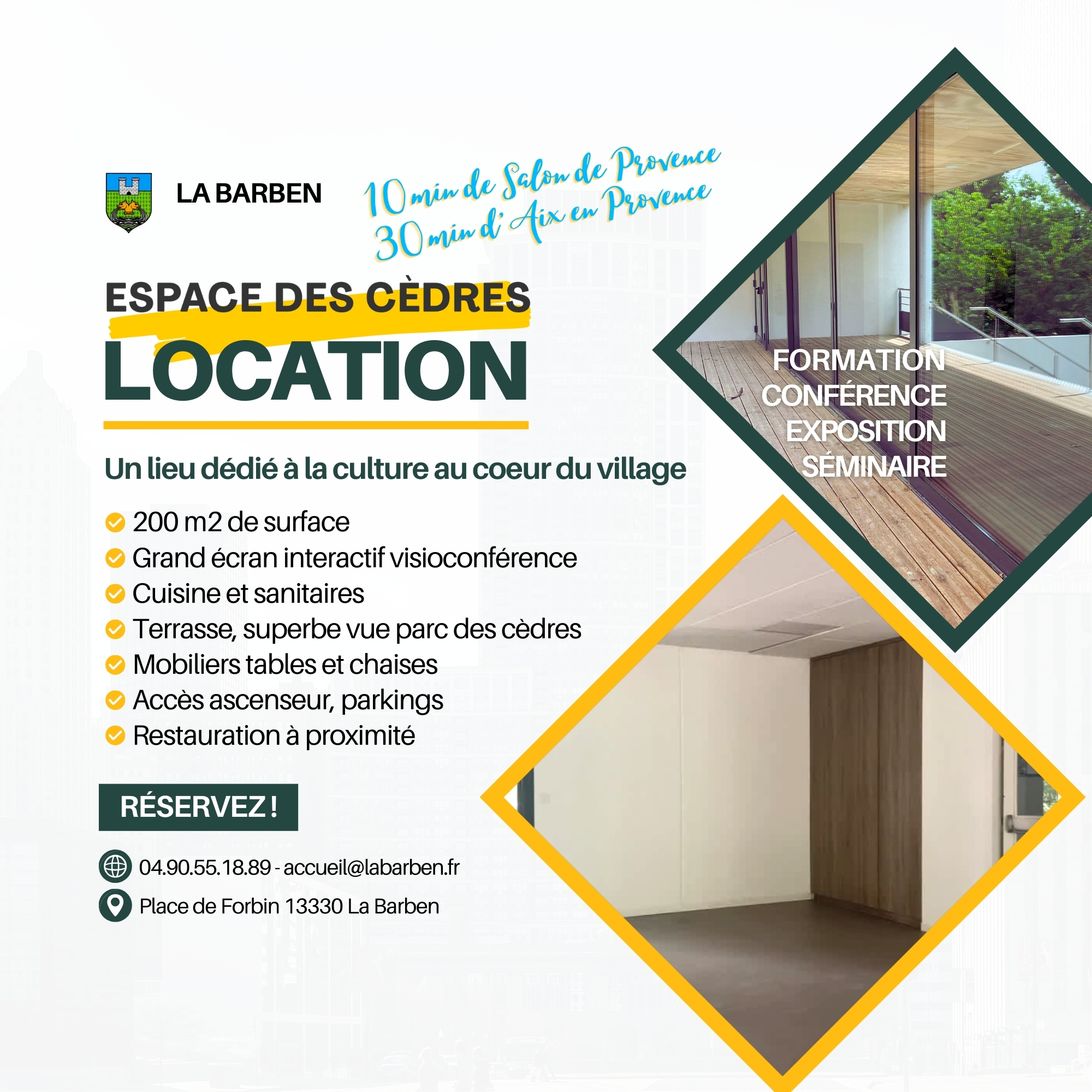 Location de la salle des Cèdres à La Barben, venez la visiter !